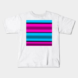 Pink & Blue Horizontal Stripes Kids T-Shirt